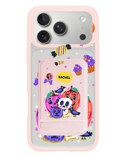 iPhone Magnetic Multifold Wallet - Pumpkins Monster