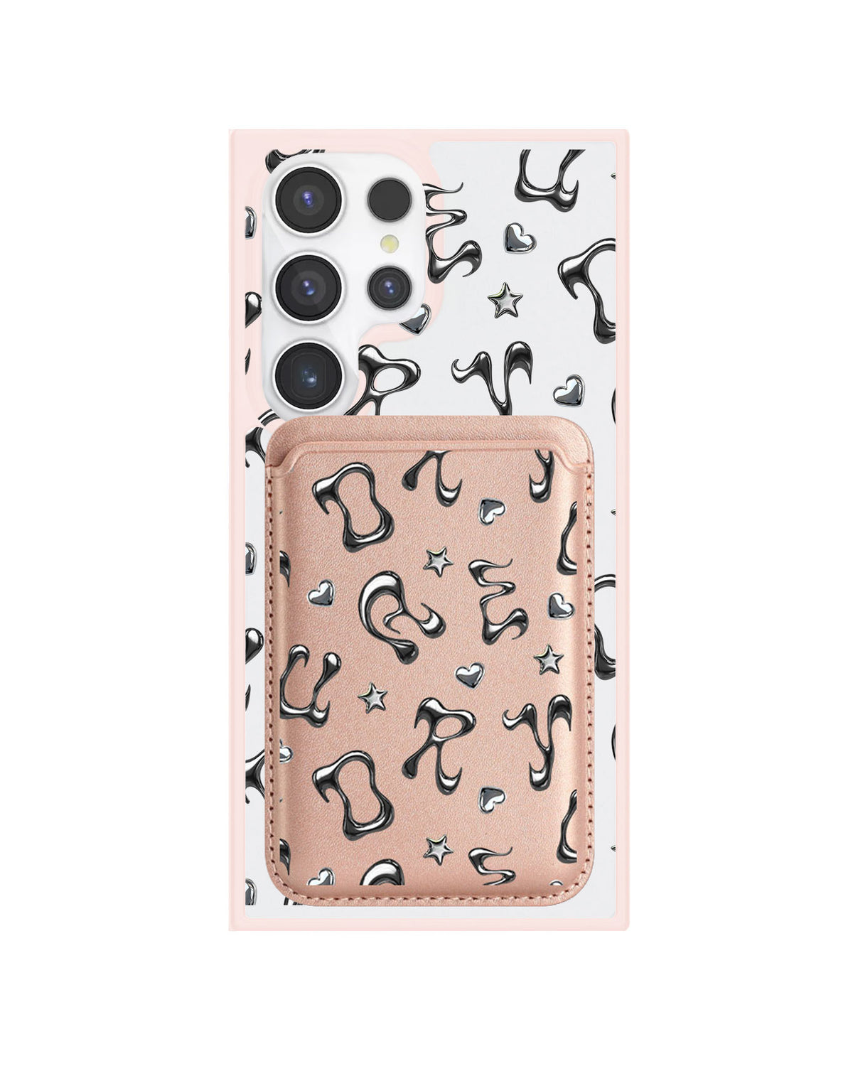 Android Magnetic Wallet Case - Chrome Monogram 2.0