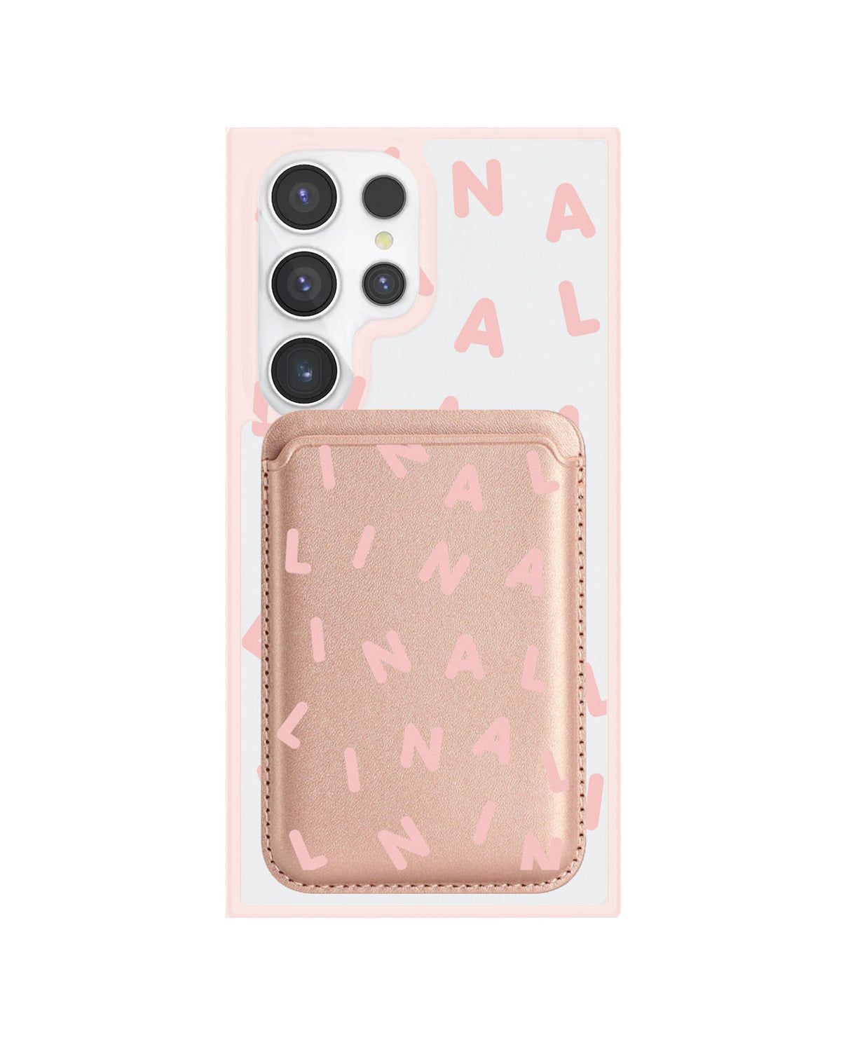 Android Magnetic Wallet Case - Monogram 2.0 Pink