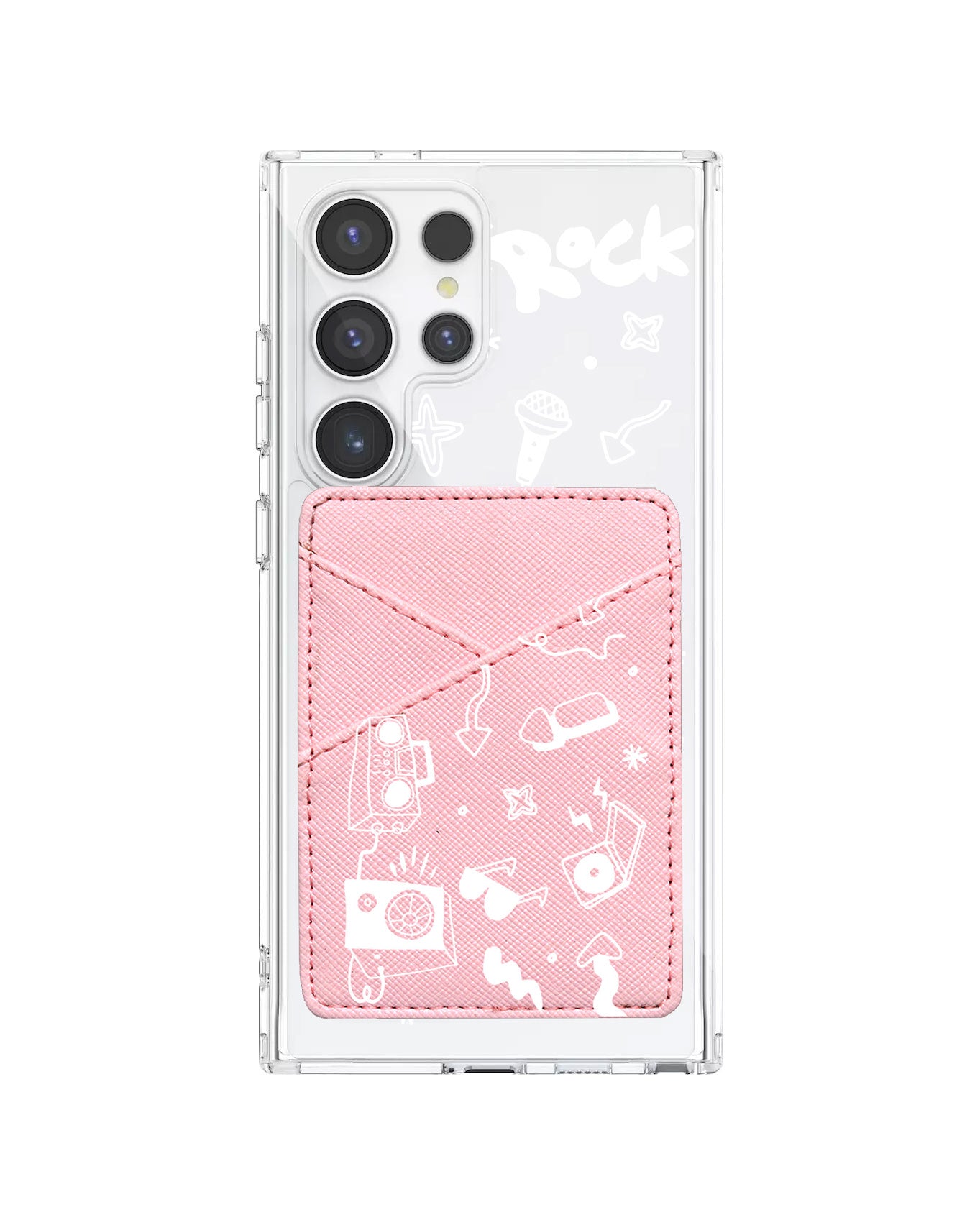 Android Phone Wallet Case - Rock N Roll White