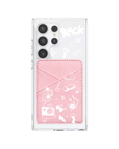 Android Phone Wallet Case - Rock N Roll White