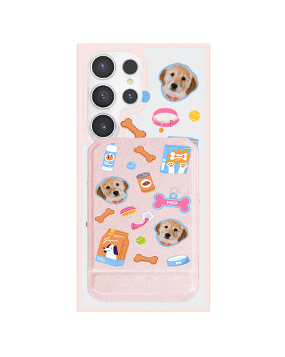 Android Magnetic Multifold Wallet - Pet Grid Puppy Sweet Treats