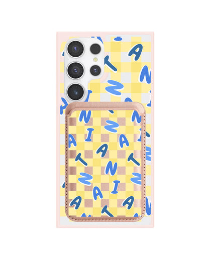 Android Magnetic Wallet Case - Checkered Monogram 3.0