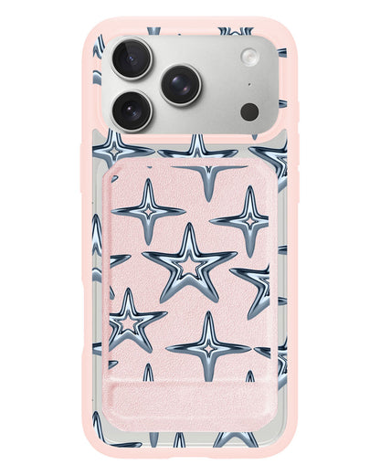 iPhone Magnetic Multifold Wallet - Chrome Star