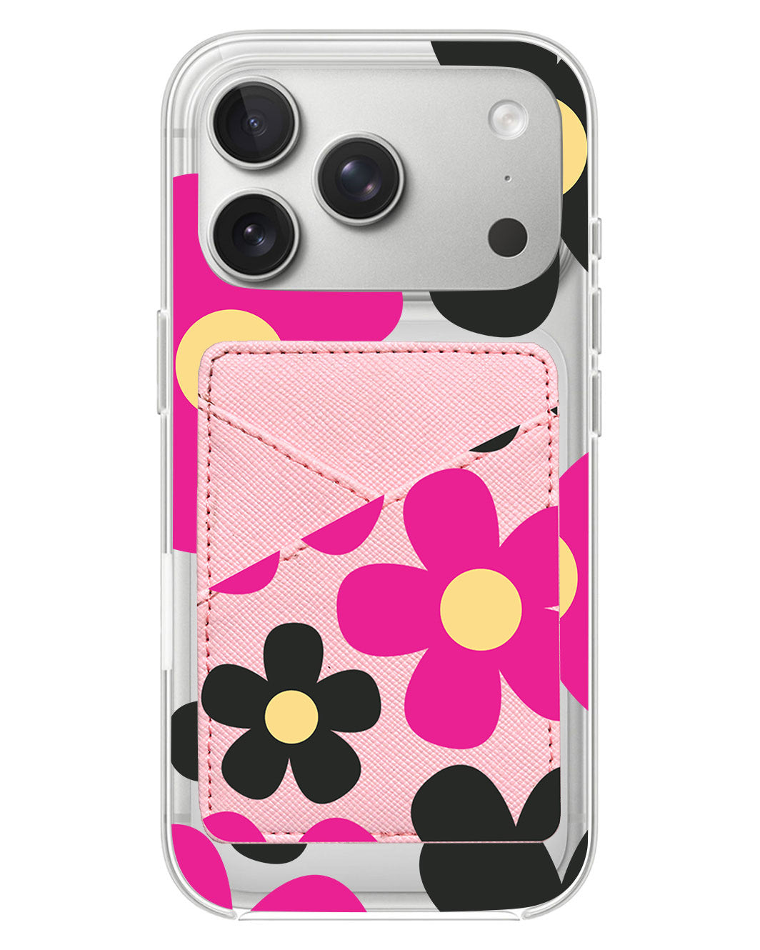 iPhone Phone Wallet Case - Daisy Hot Pink