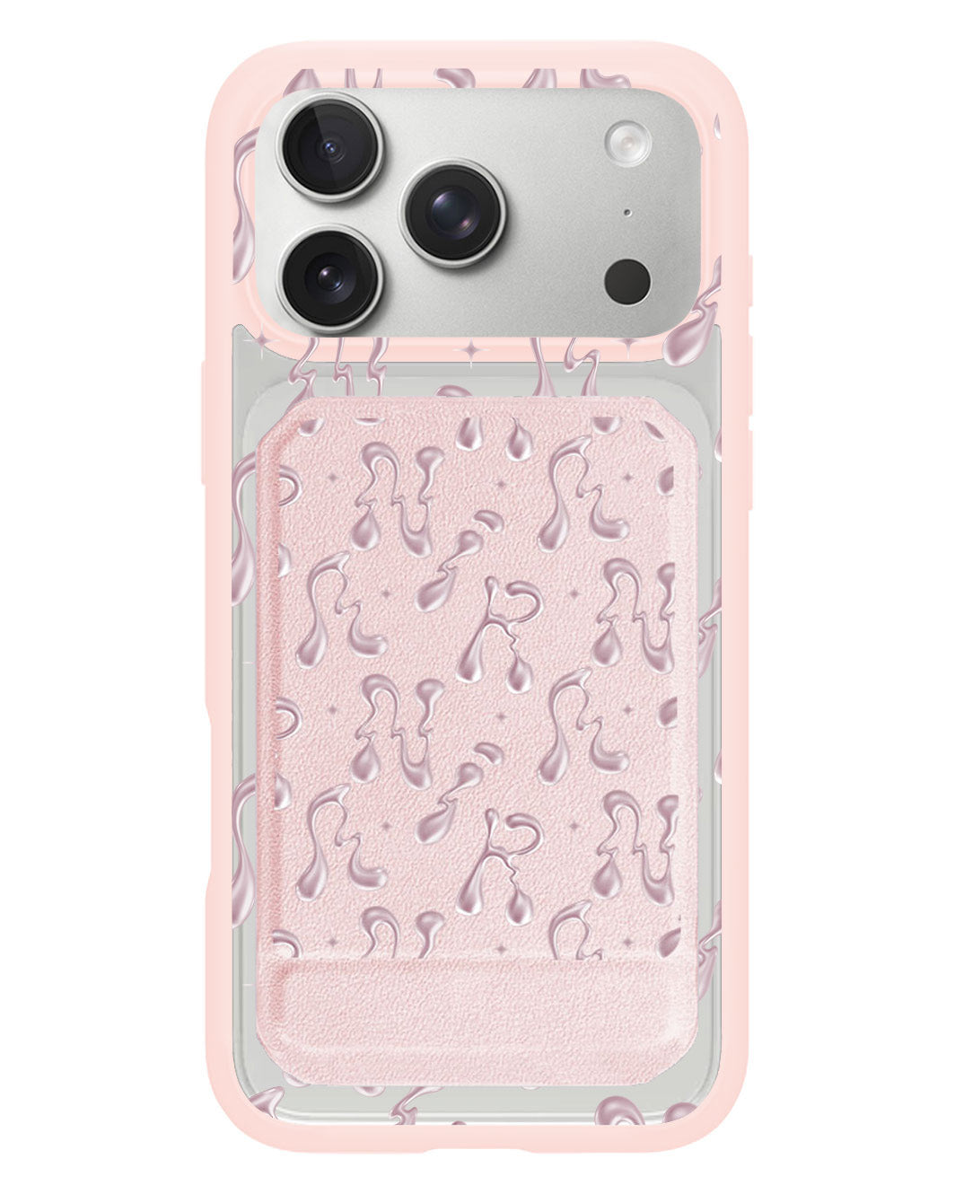 iPhone Magnetic Multifold Wallet - Pink Chrome Monogram 2.0