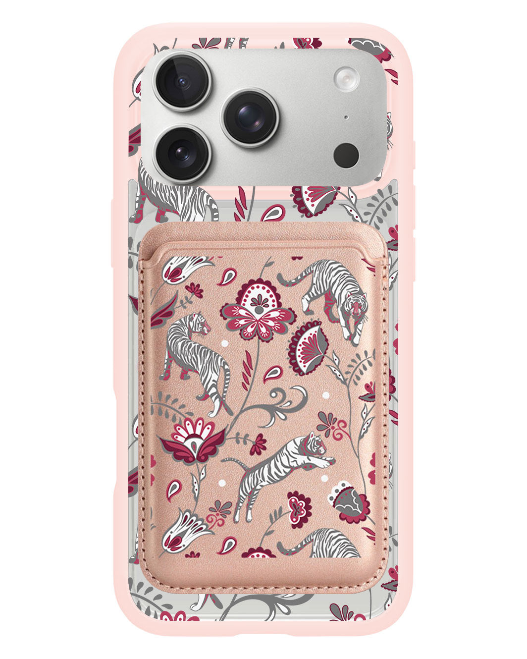iPhone Magnetic Wallet Case - Tiger & Floral 6.0