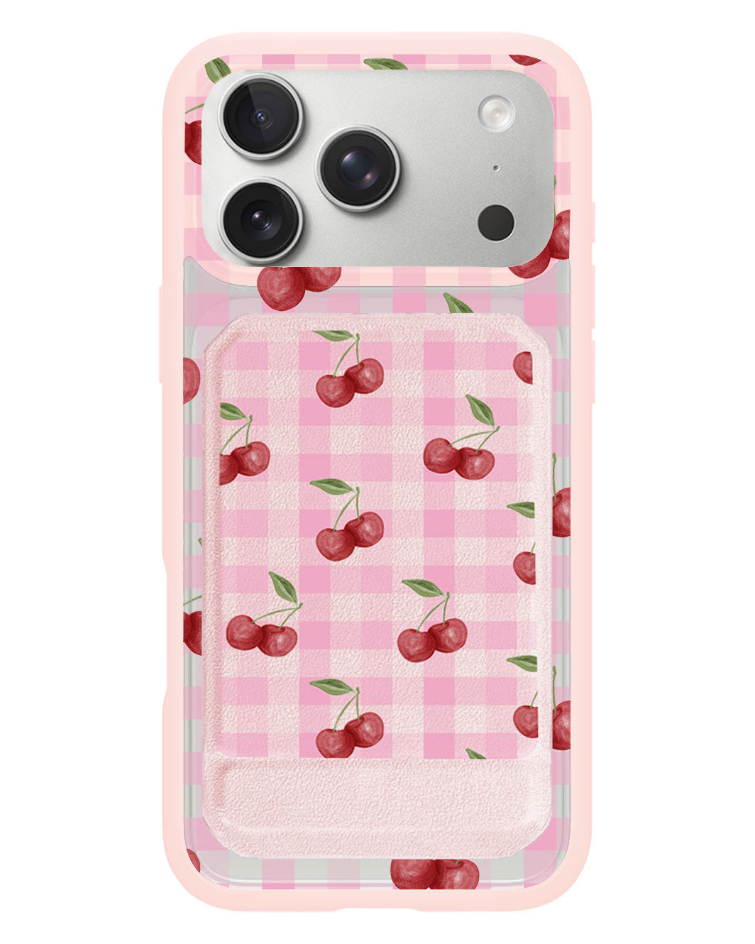 iPhone Magnetic Multifold Wallet - Cherry Tartan