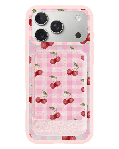 iPhone Magnetic Multifold Wallet - Cherry Tartan