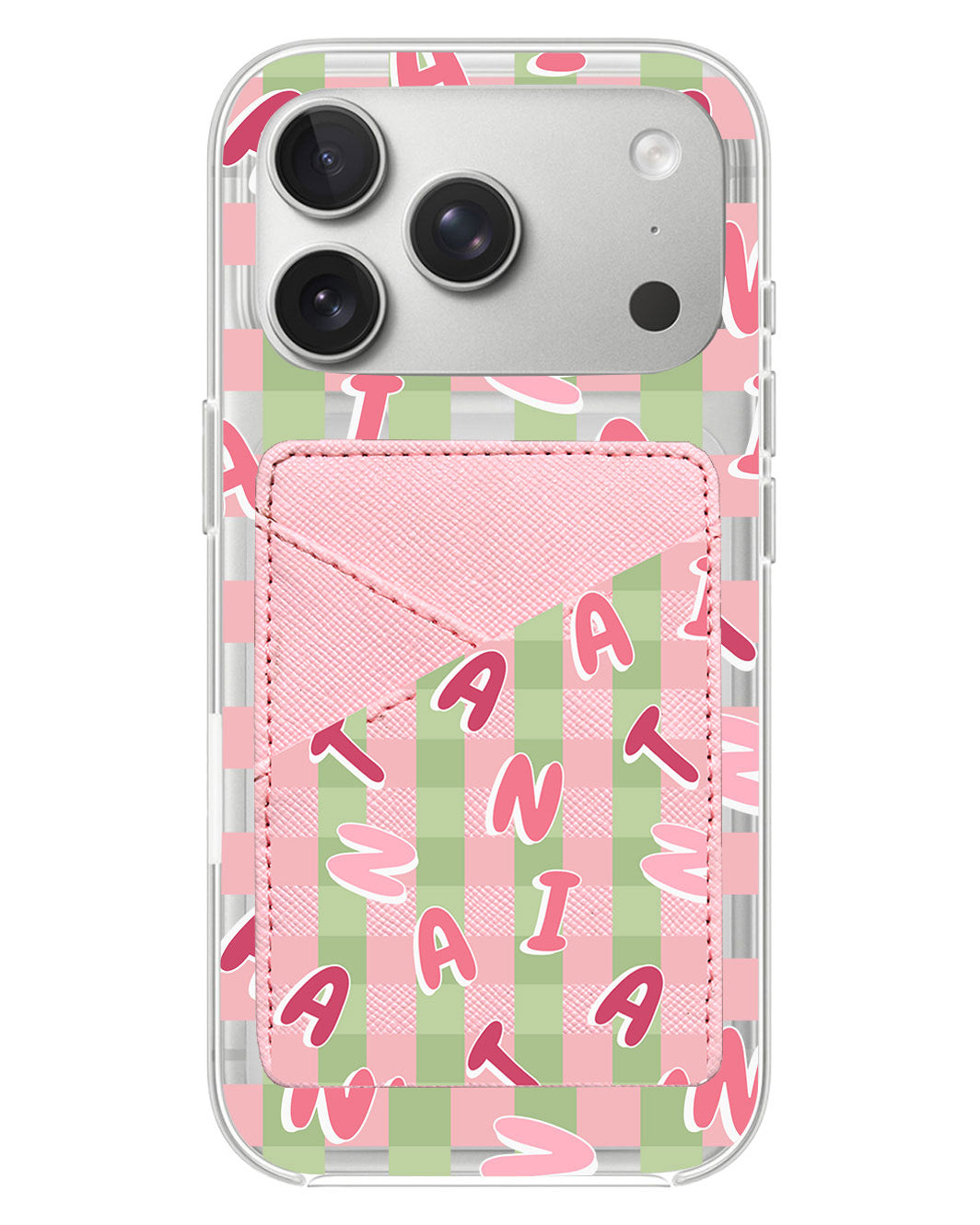iPhone Phone Wallet Case - Checkered Monogram 4.0