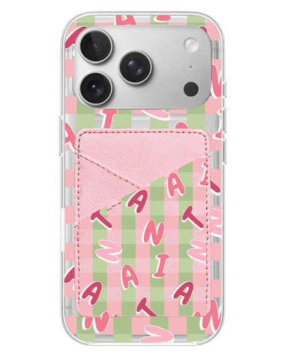 iPhone Phone Wallet Case - Checkered Monogram 4.0