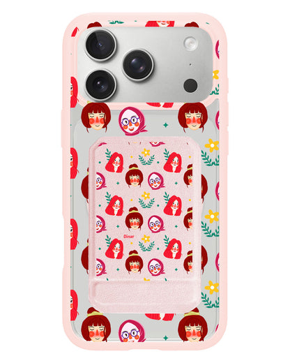 iPhone Magnetic Multifold Wallet - Lovely Faces