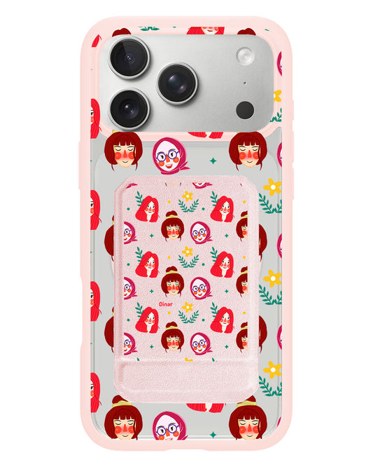 iPhone Magnetic Multifold Wallet - Lovely Faces