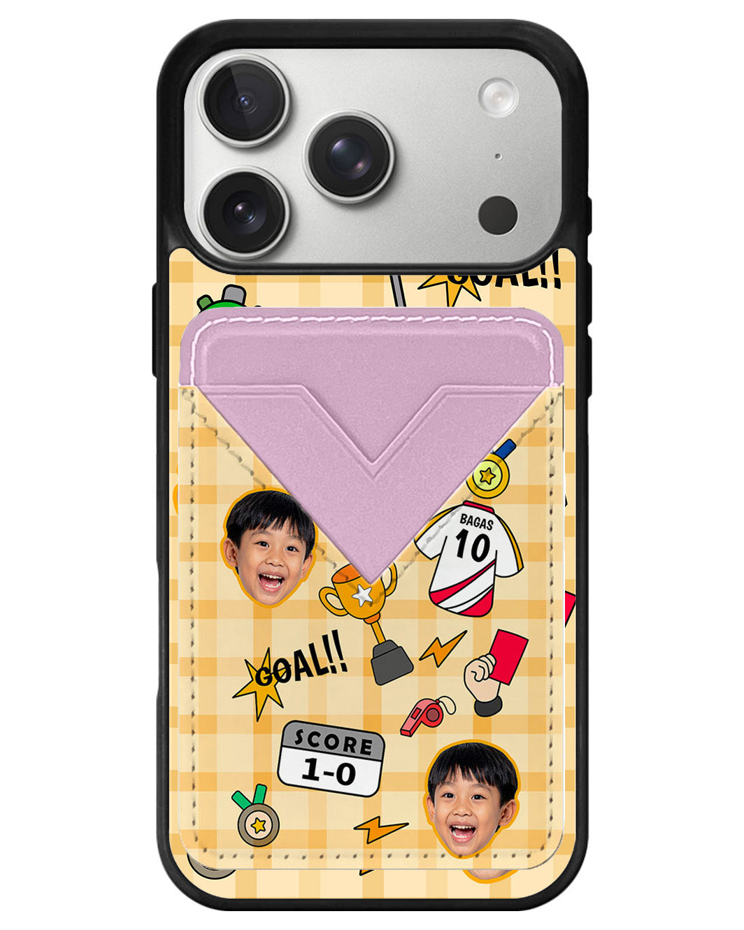 iPhone Avant Wallet Case - Face Grid Soccer