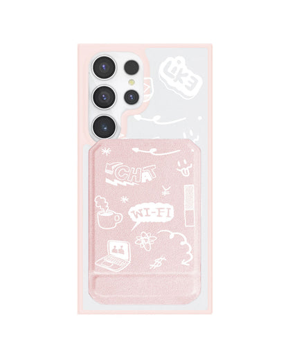 Android Magnetic Multifold Wallet - Social White
