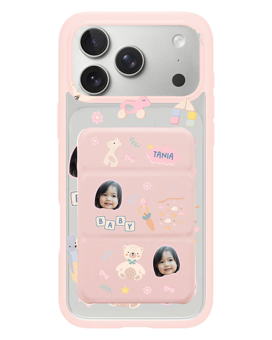 iPhone Magnetic Trifold Wallet Case - Face Grid Girl's Toys