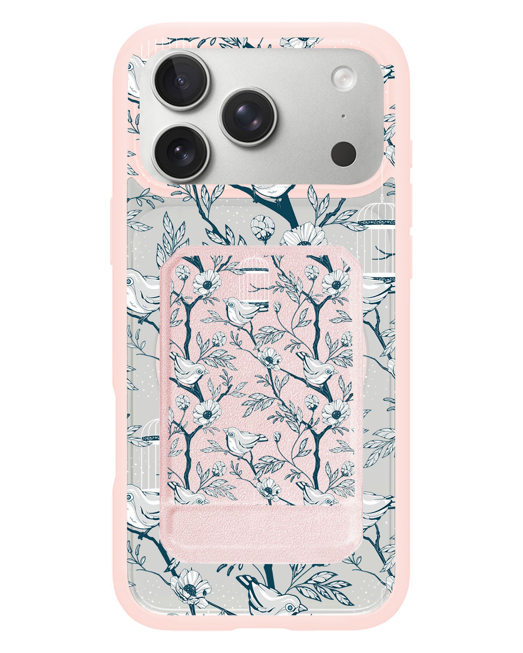 iPhone Magnetic Multifold Wallet - Lovebird Monochrome