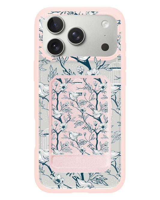 iPhone Magnetic Multifold Wallet - Lovebird Monochrome