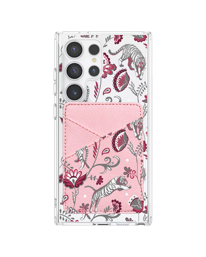 Android Phone Wallet Case - Tiger & Floral 6.0