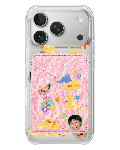 iPhone Phone Wallet Case - Face Grid Little Dragon
