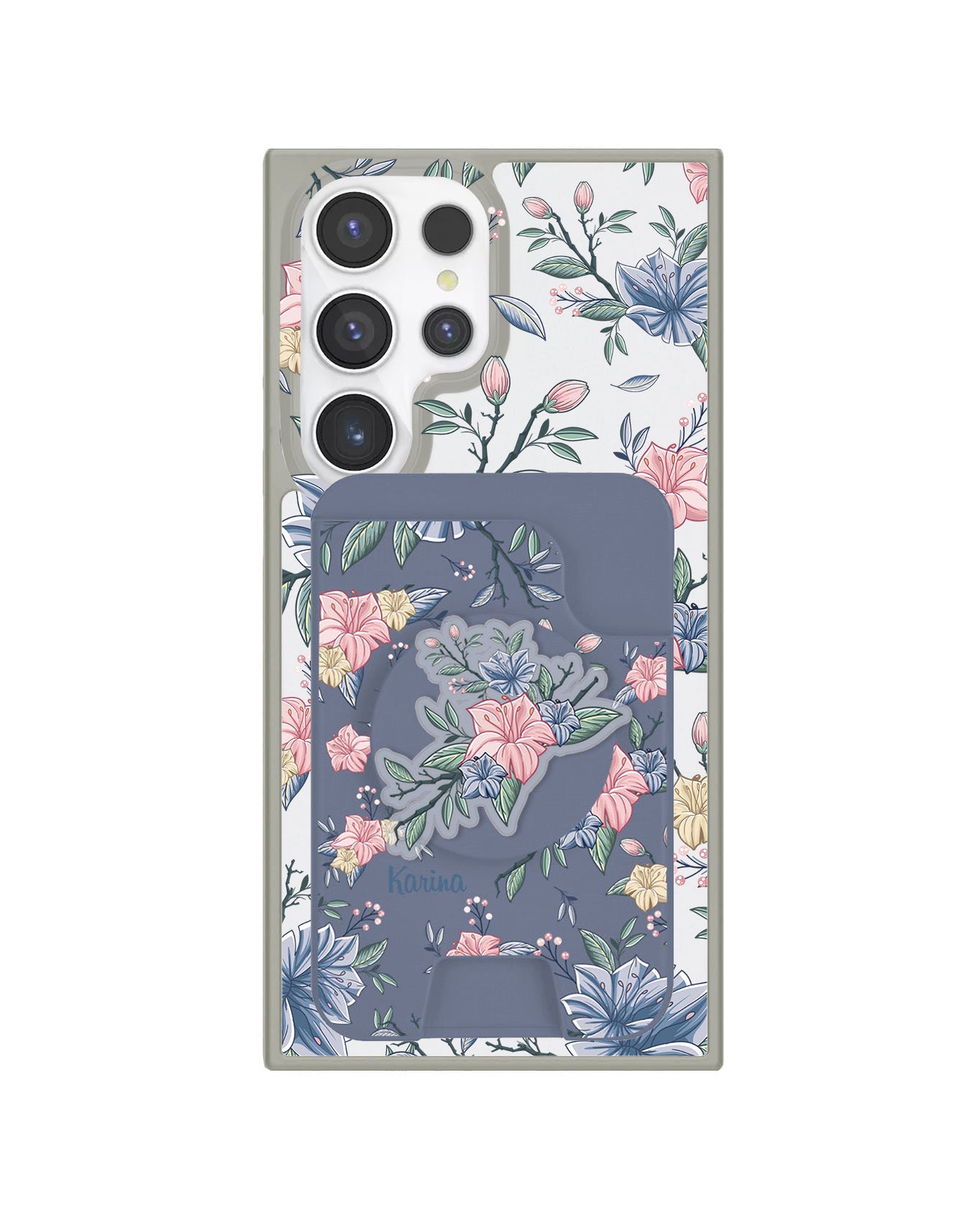 Android Magpop Wallet - Pink & Blue Floral