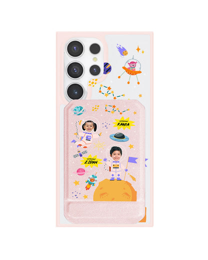 Android Magnetic Multifold Wallet - Face Grid Dream Astronaut