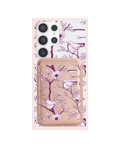 Android Magnetic Wallet Case - Lovebird Monochrome 5.0