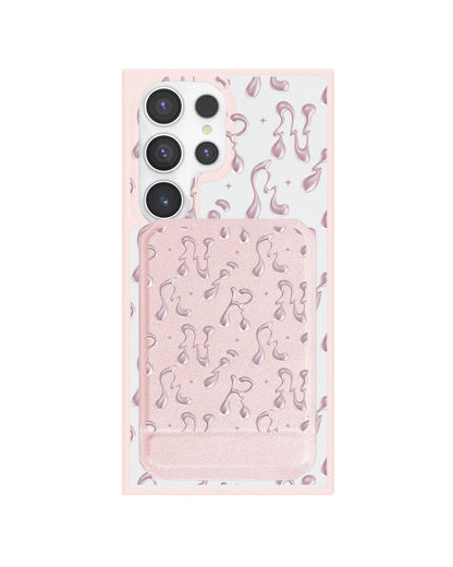 Android Magnetic Multifold Wallet - Pink Chrome Monogram 2.0