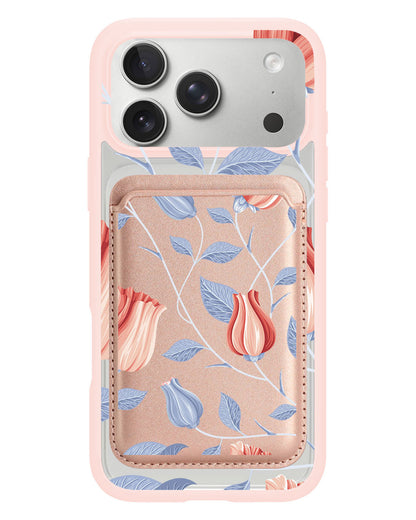 iPhone Magnetic Wallet Case - Red Tulip