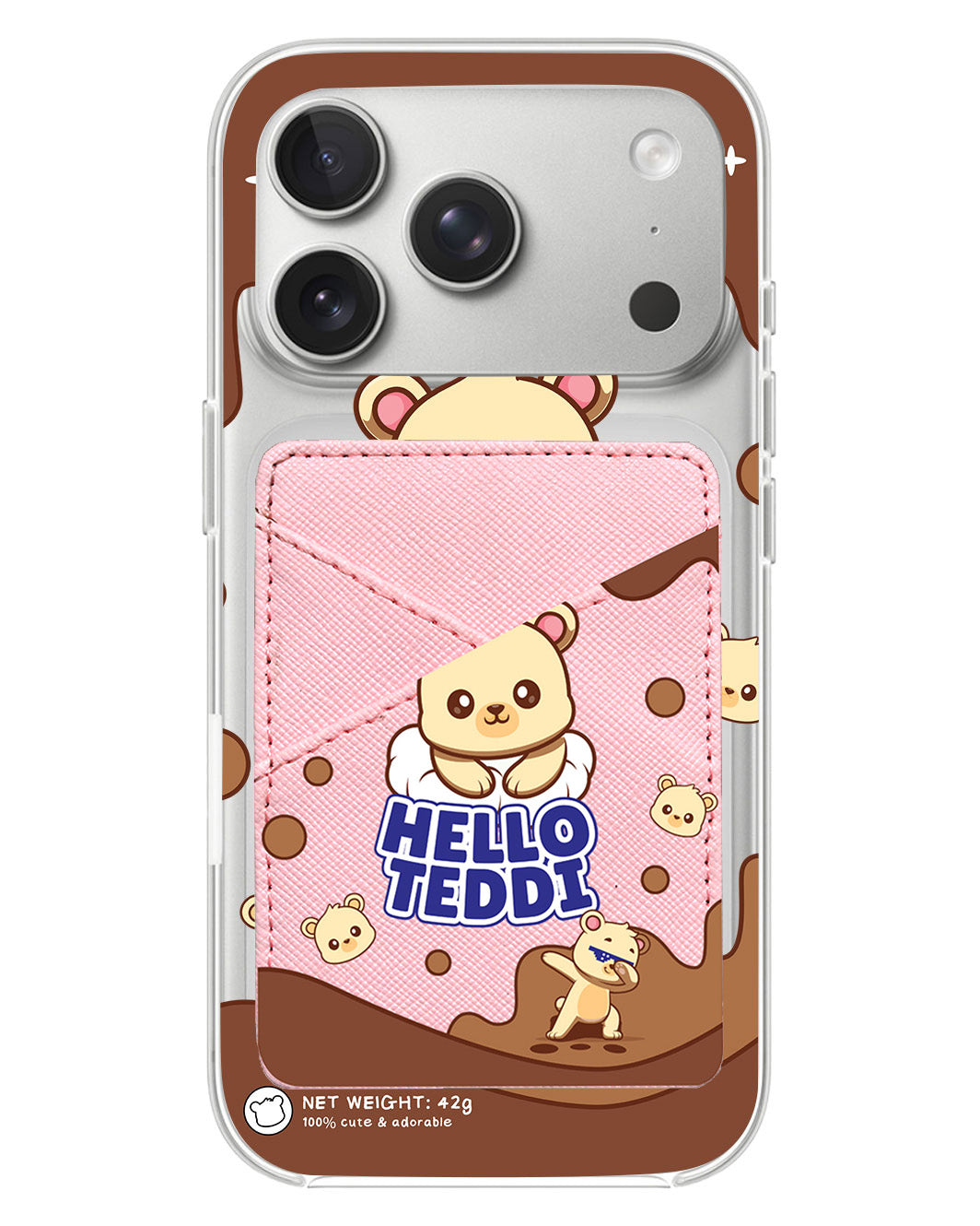 iPhone Phone Wallet Case - Hello teddy 1.0