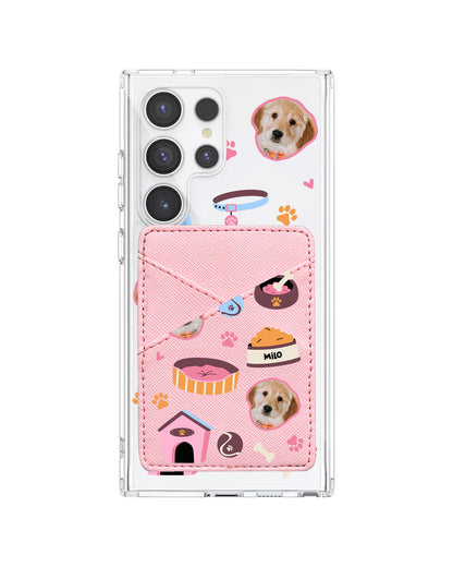 Android Phone Wallet Case - Pet Grid Puppy Cozy Day