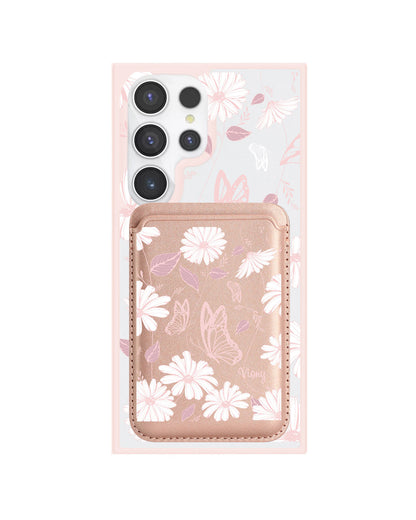 Android Magnetic Wallet Case - Butterfly & Daisy