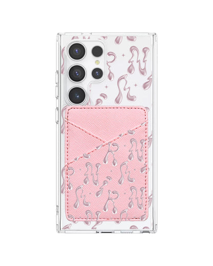 Android Phone Wallet Case - Pink Chrome Monogram 2.0