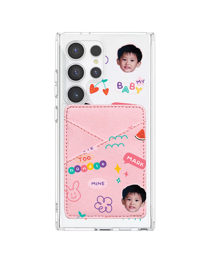 Android Phone Wallet Case - Face Grid