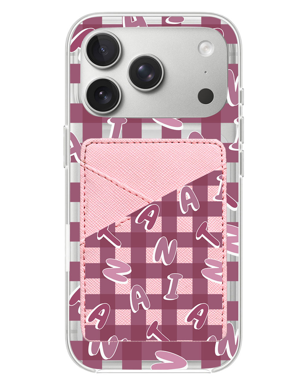 iPhone Phone Wallet Case - Checkered Monogram 2.0