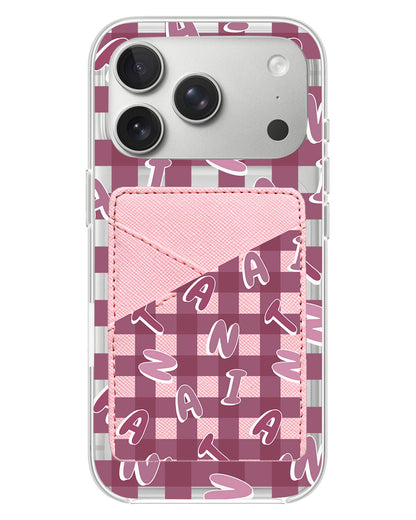 iPhone Phone Wallet Case - Checkered Monogram 2.0