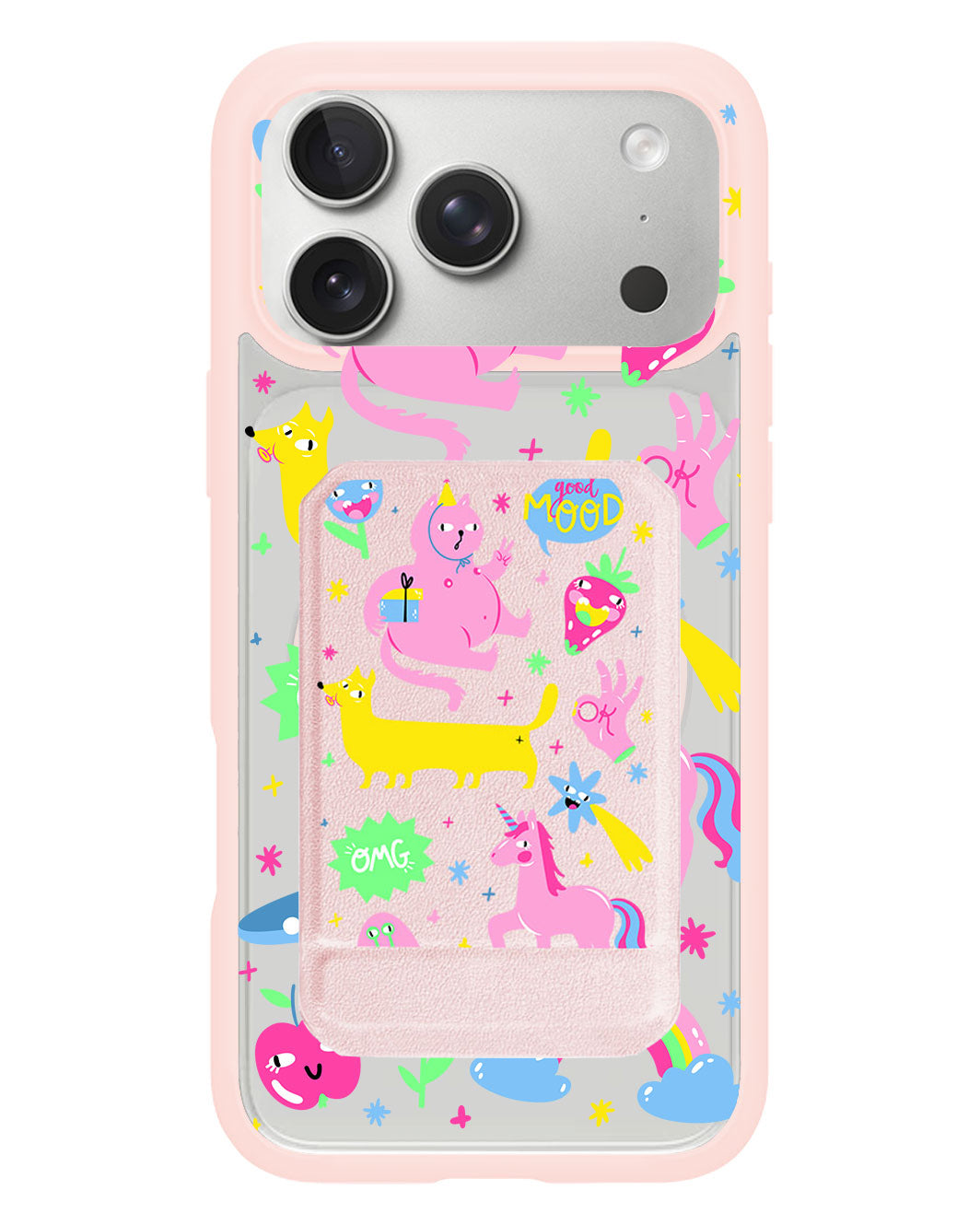 iPhone Magnetic Multifold Wallet - Monster Say Good Mood