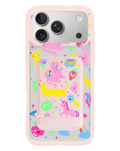 iPhone Magnetic Multifold Wallet - Monster Say Good Mood