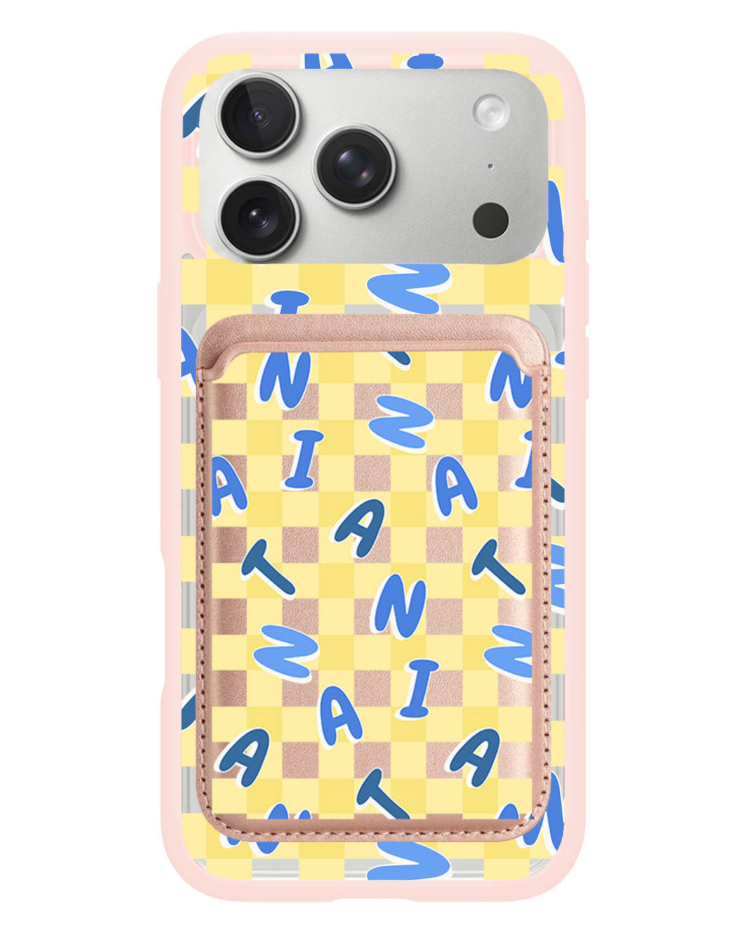 iPhone Magnetic Wallet Case - Checkered Monogram 3.0