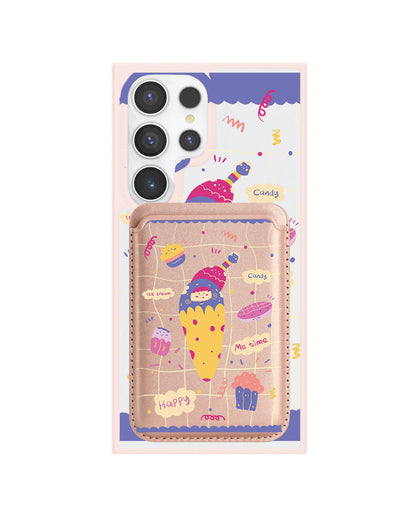 Android Magnetic Wallet Case - Candy Doodle