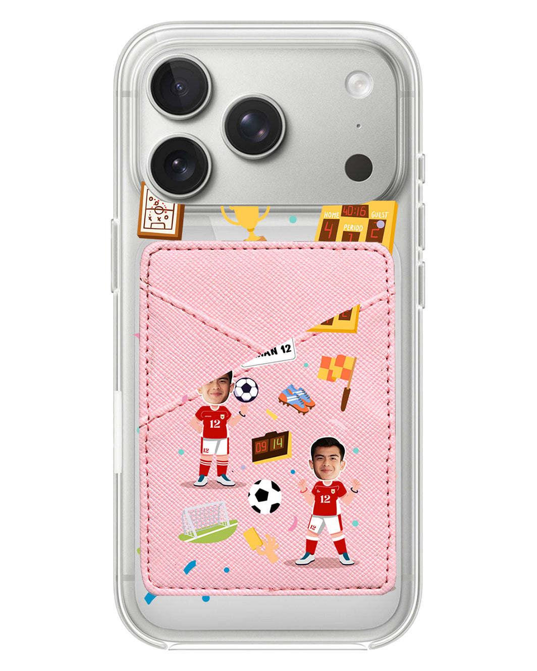 iPhone Phone Wallet Case - Face Grid Dream Soccer