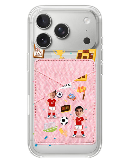 iPhone Phone Wallet Case - Face Grid Dream Soccer