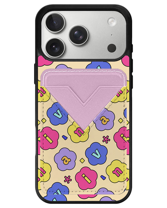 iPhone Avant Wallet Case - Flower Petals Monogram 2.0