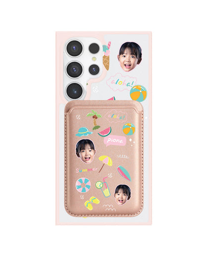 Android Magnetic Wallet Case - Face Grid Summer