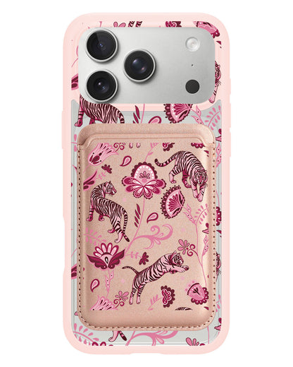 iPhone Magnetic Wallet Case - Tiger & Floral 2.0