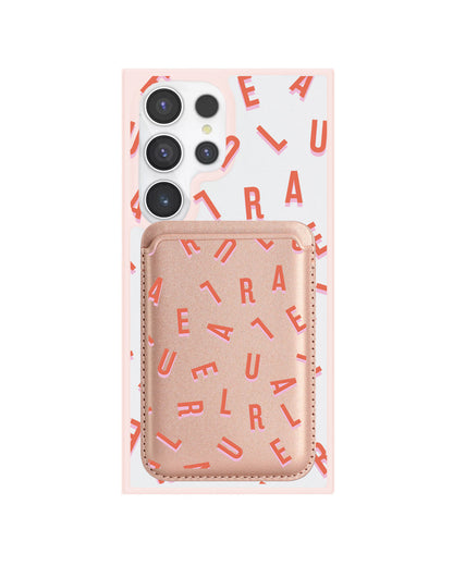 Android Magnetic Wallet Case - Monogram 1.0 Coral