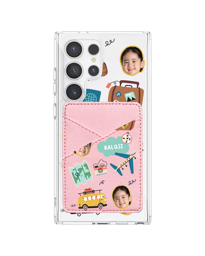Android Phone Wallet Case - Face Grid Travel