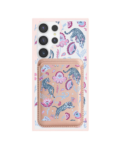 Android Magnetic Wallet Case - Tiger & Floral 3.0