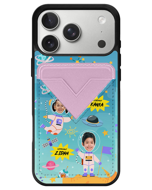 iPhone Avant Wallet Case - Face Grid Dream astronaut