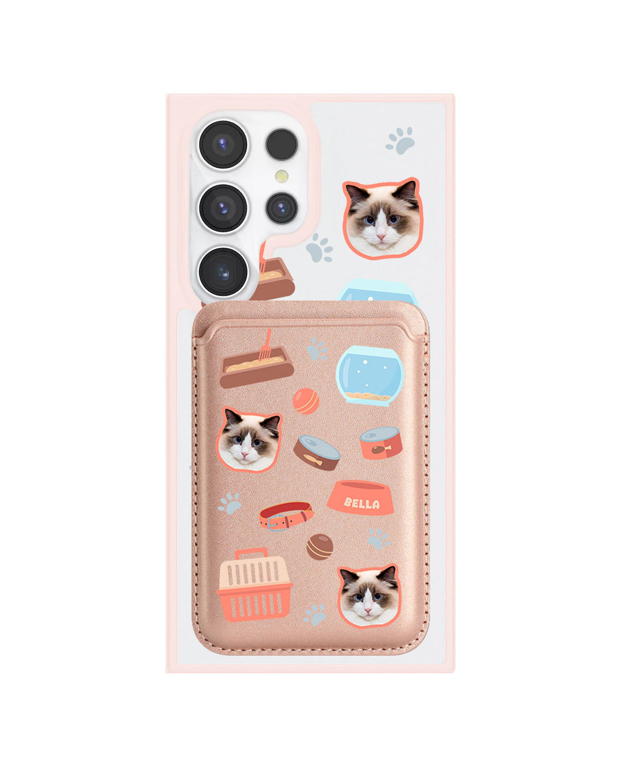 Android Magnetic Wallet Case - Pet Grid Kitty Cozy Corner